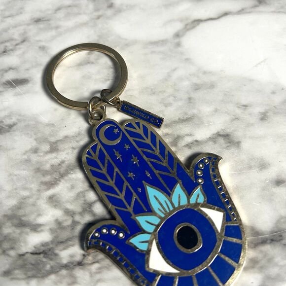 Idlewild Co Keychain Hamsa Keychain Eye Brass Enamel Polished - Picture 2 of 4